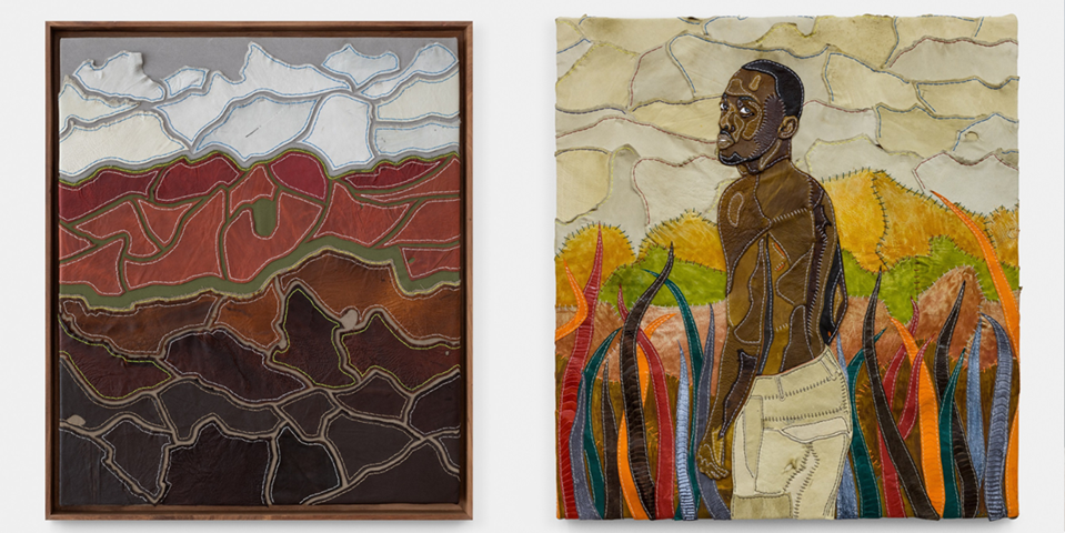 Abongile Sidzumo. A gauche, Qoboqobo, 2023. A droite, Amanxeba akudala, 2024. Courtesy of Kalashnikovv Gallery.